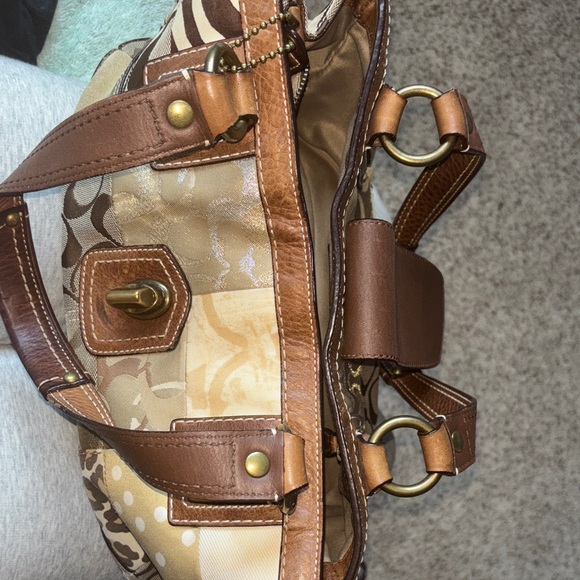 Coach Patchwork Brown Leather Handbag - Picture 5 of 5